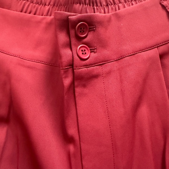 Halara Red Flex High Waisted Zipper Pocket Shirred Straight Leg Work Pants XL - Picture 6 of 13